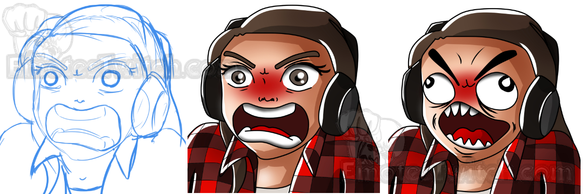 Twitch emote creation: Rage girl – Custom emotes and badges for Streamers