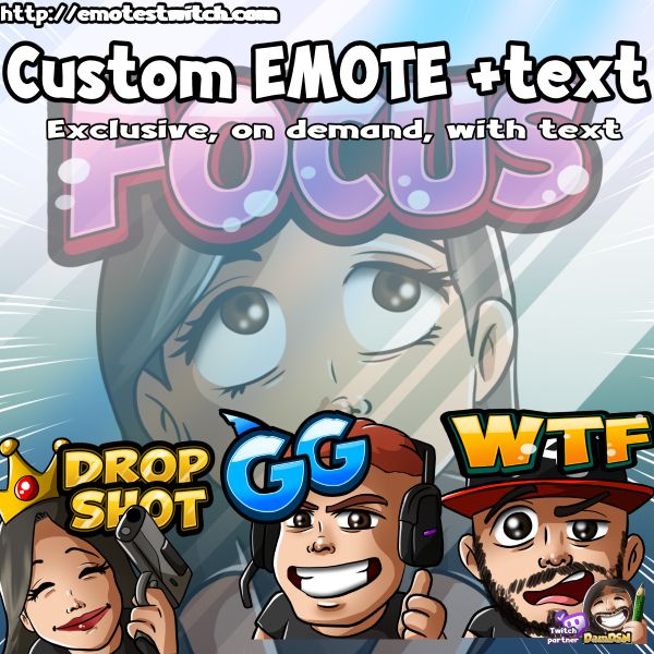 Emote personnalisé avec texte – Custom emotes and badges for Streamers